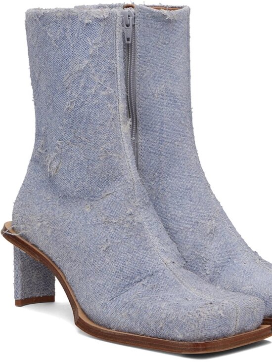 Miista Shoes - Miista Brenda Denim Boots, Size 39
